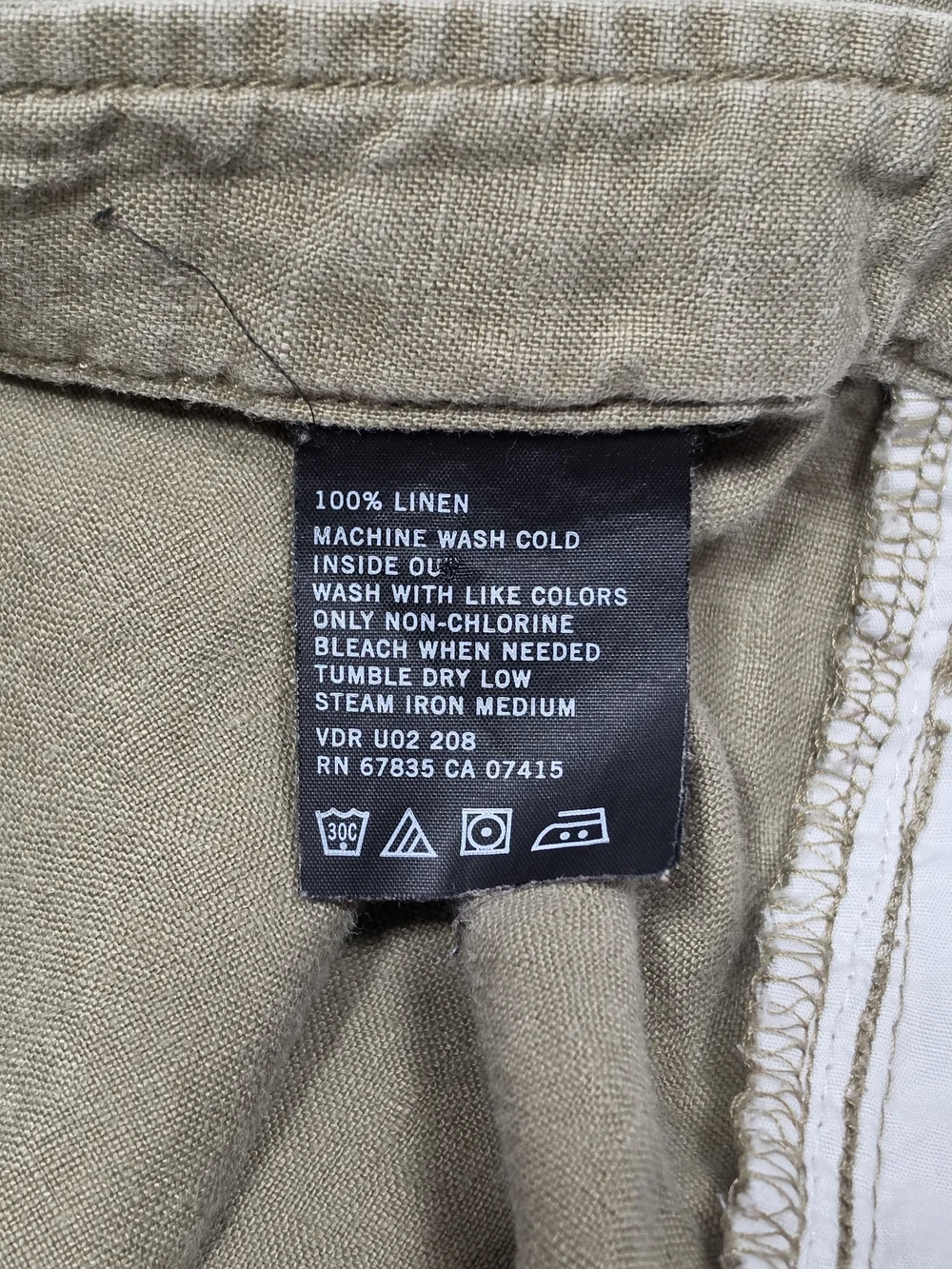 Men's Casual Drawstring Linen-Blend Pants in Olive